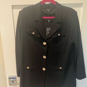 NWT MISOOK TAILORED KNIT BUTTON FRONT JACKET BLACK SIZE XL